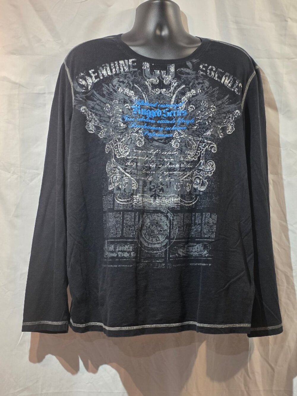 Rugged Series Graphic Long Sleeve – Black – L